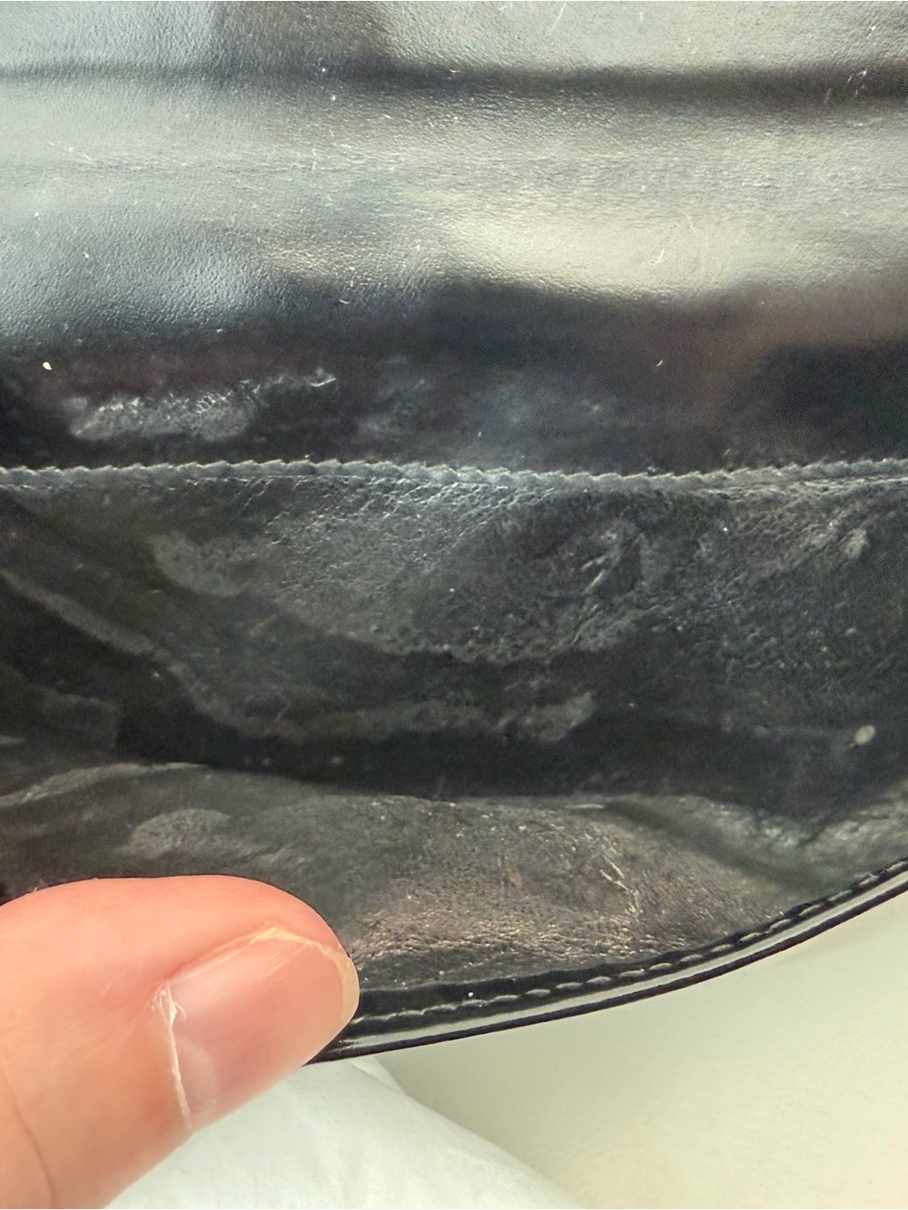 Authentic Vintage Tom Ford Gucci Black Patent Leather Wallet Bamboo Handle - Picture 8 of 10